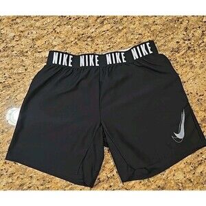 Nike Dri-FIT Attack Training Shorts Black Logo Waistband Workout Large